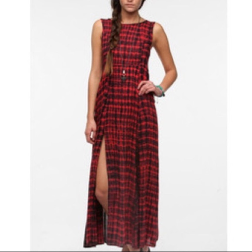 Mink pink shibori dyed midi dress with slits